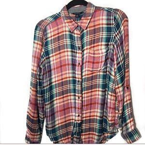 Lucky Brand Button Down Flannel Top